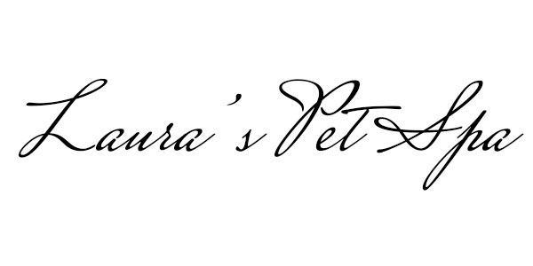 Stylized script text reading "Laura's Pet Spa" with a heart shape.